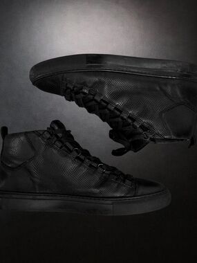 Balenciaga Arena Snakeskin Hightop Sneakers